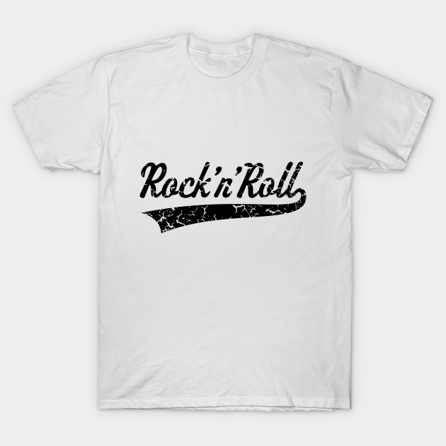 Rock ’n’ Roll Vintage Black - Rock - T-Shirt | TeePublic